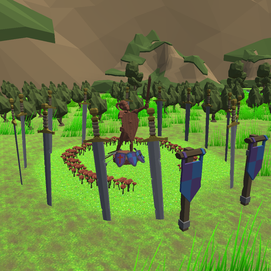 Vue de la statue du chevalier